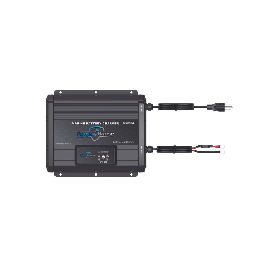 PowerHouse Lithium 12V 35A Waterproof 4-Stage Smart Charger